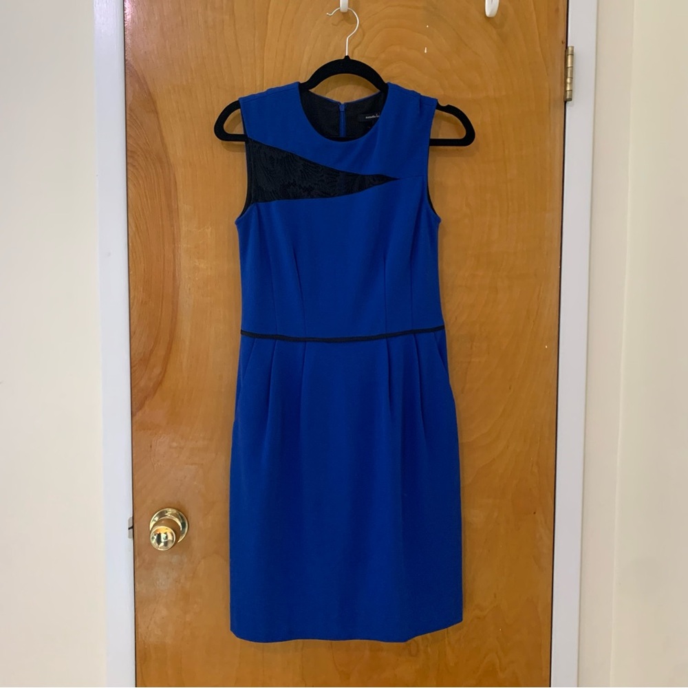 Blue and black lace dress